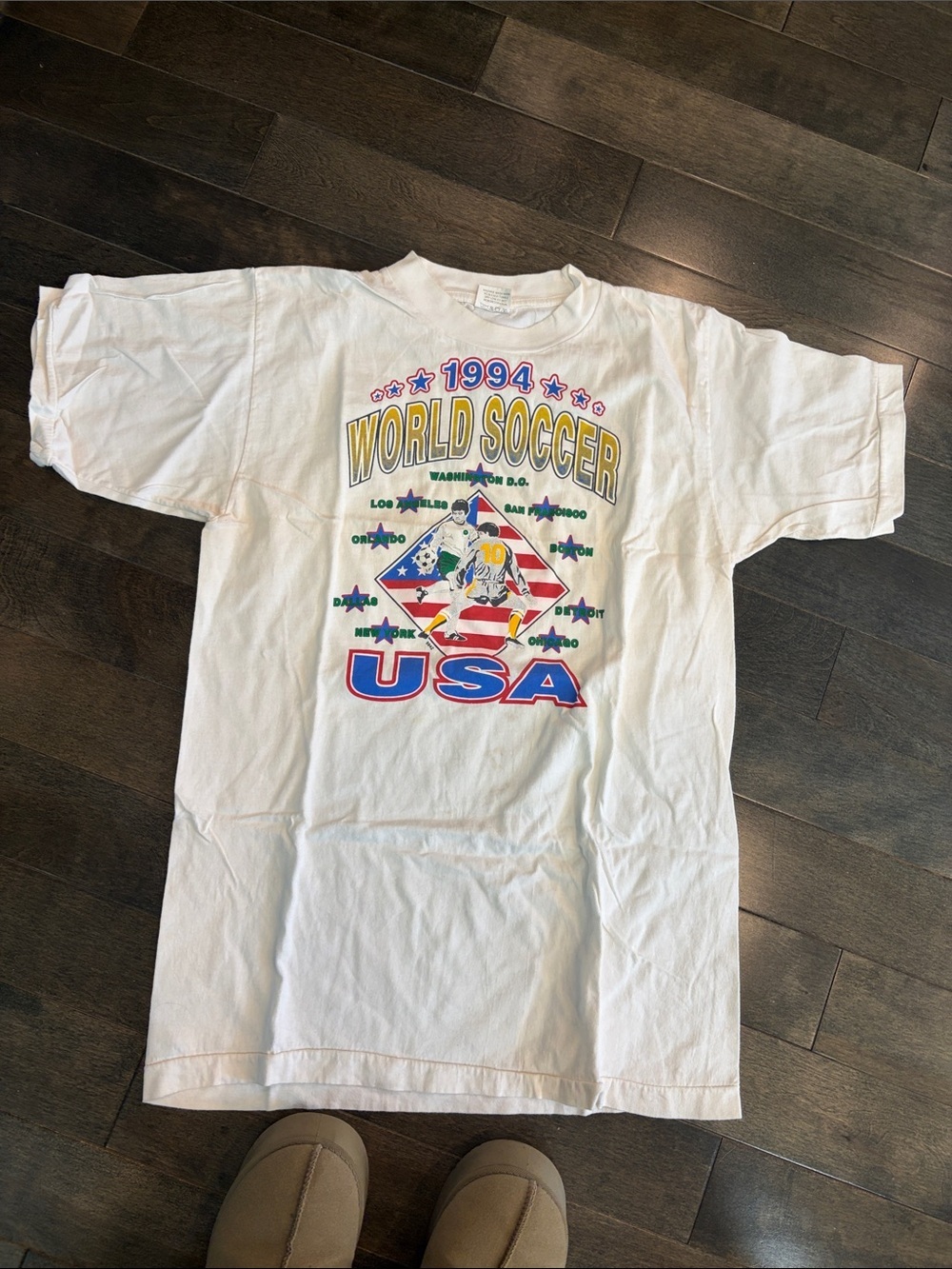 Bella Canvas White 1994 World Soccer USA Graphic Tee